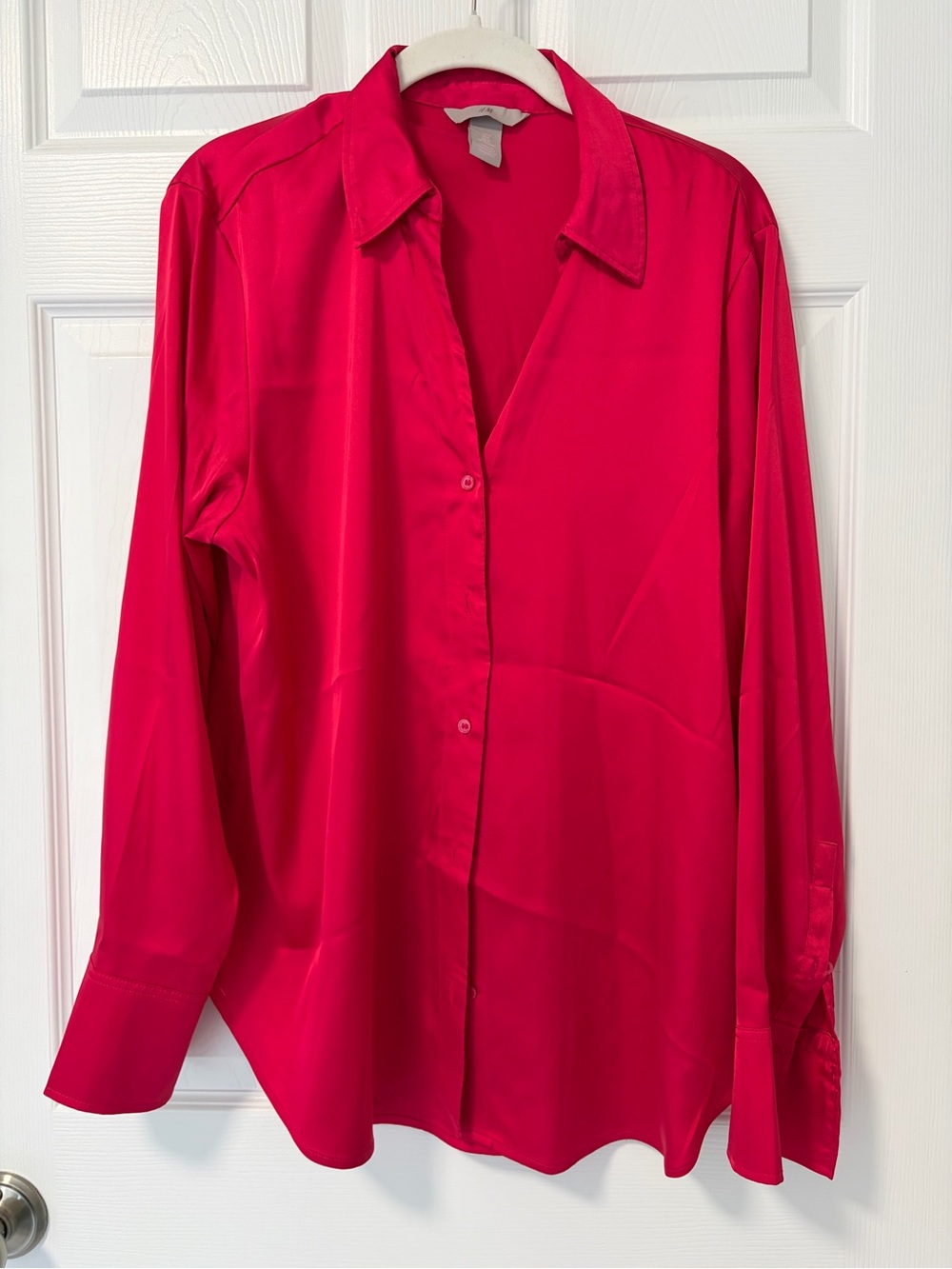 H&M Hot Red Button-Up Blouse